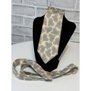 Mallory Church London Ltd Vintage Paisley Silk Necktie Yellow Gray Classic Tie